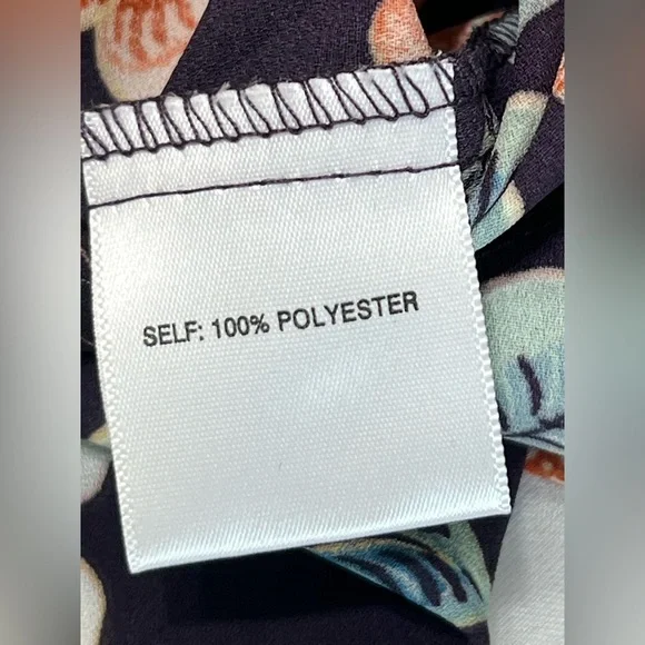 Rose & Olive Bohemian Navy Floral Bell Sleeve Blouse Small - Picture 8 of 12